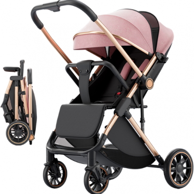 Lightweight Travel Stroller One Hand Fold Ultra Compact Two-Way Push Baby Pram Stroller