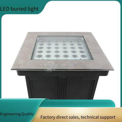led outdoor waterproof in-ground lights, square 9w in-ground lights, 48w in-ground lights, 304 stainless steel
