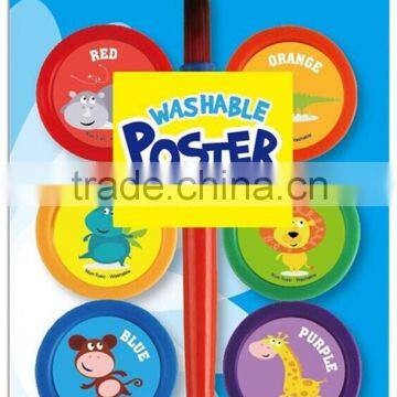 6 color washable poster paint set A0047