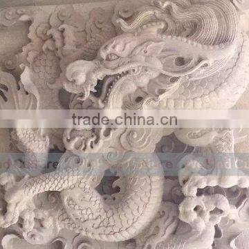 Fantastic Manual Carving Stone Relief Decorative Wall With Dragon photo-3