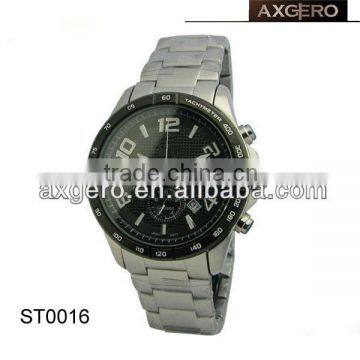 5 atm water resistant stainless steel chain wrist men watch chronograph watch