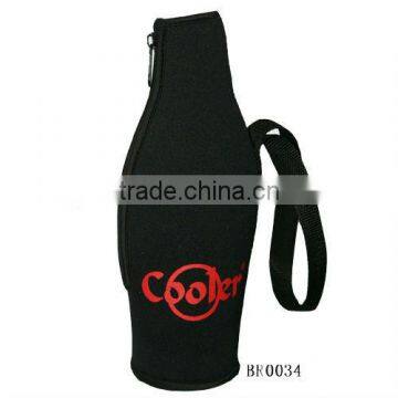 Promotion neoprene beer bottle cooler holder with zipper DQ-636