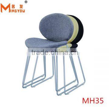 supply cheap hot sale fabric metal legs dining chairs