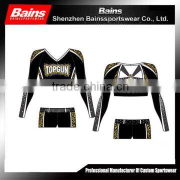 long sleeve cheerleading uniforms&custom cheerleading uniforms&spandex cheerleading uniforms