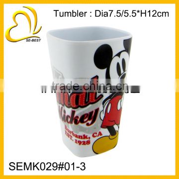 2014 new design square melamine cup for children