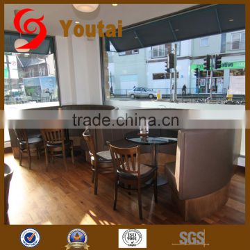 Half circular round leather restaurant booth seating