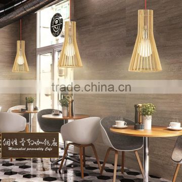 New modern designer wood led pendant light for restaurant JK-8005B-03 Wooden LED pendant light