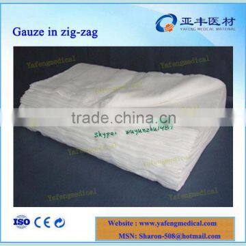 Bleaching absorbent 100% hospital cotton gauze zigzag