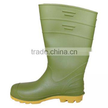 PVC rain boot, gum boots waterproof nubuck steel toe boot/ 8 Inch Waterproof Hunting Boot