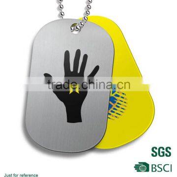 Hand pattern dog tag OEM brand custom blank metal military dog tag