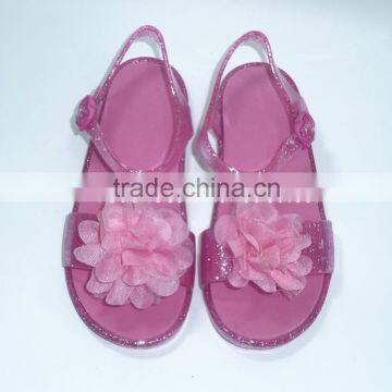 2016 soft sole new kid sandal pretty flower design pvc