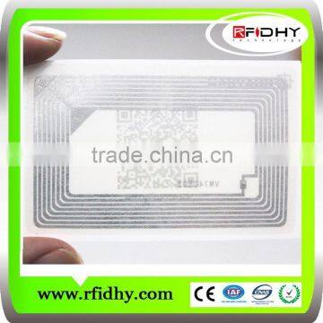 Transparent&Adhesive rfid inlay/rfid wet inlay Ntag216 NFC 13.56MHZ inlay