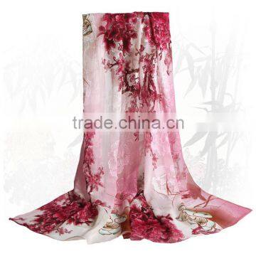 2016 Hot Sale Factory Direct Supply Embroidered Pure Silk Scarf Women's Silk Scarf Shawl Scarves photo-2