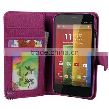 for motorola moto g case wallet flip cover case for motorola moto g x1032 purple, wholesale price