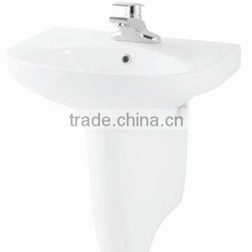 Round Ceramic half Pedestal Wash Basin