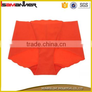 Pure color custom made high cut seamless cotton girl sexy boxer shorts