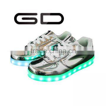 GD new types silvery sequined good quality led flashing shoes adult