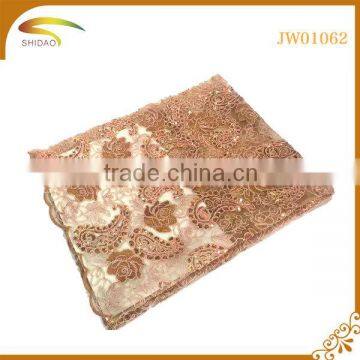 SD- JW01062-69 New arrival flower soft african french lace embroidered fabric for wedding dress lace