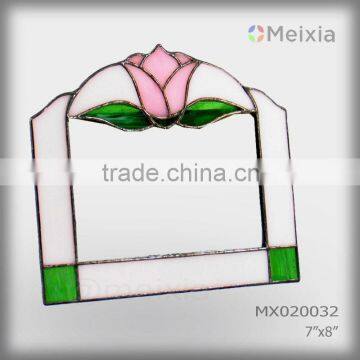 MX020032 antique style stained glass rose photo frame