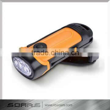 3 LED Hand Crank Dynamo Flashlight