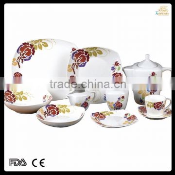 hot sale 47 pcs decal new bone china dinnerware set