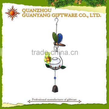 Wholesale Glow In The Dark Metal Wind Chime Rings With Glass Ball Display