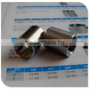 stainless steel female fitting 3/4" round coupling female x female