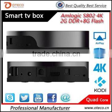 Android TV Box New S82 Amlogic S802 Quad Core Android 4.4 TV Box 2G/8G Mali450 GPU 4K XBMC 2.4G/5G WiFi Bluetooth 4.0