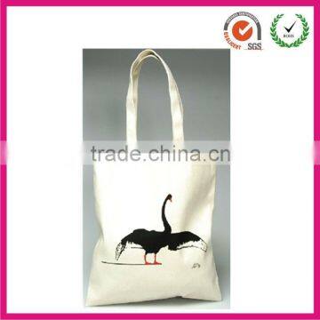 Top quality red-crowned crane printing durable cotton shopping bag(factory)