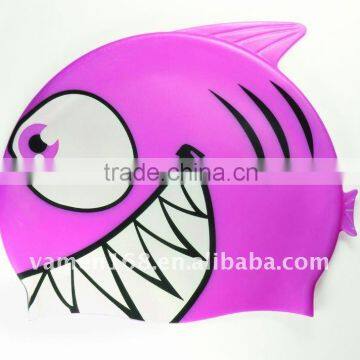 High Quality Silicone Cartoon Cap Printed Swimming Hat