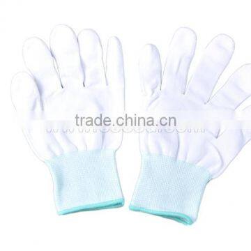 ESD PU Finger Coated Knitted Work Nylon Gloves