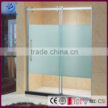 Safe Glass Shower Panel Wall/ Stainless Steel Glass two piece fiberglass shower stall(KD5313)