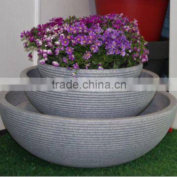 GST0256 round single Sandstone plastic flower pot garden planter