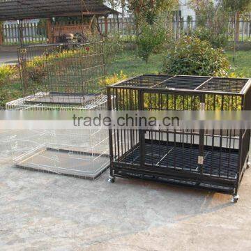 china galvanized steel iron double heavy duty strong stainless large dog cage for sale cheap