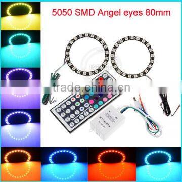 5050 Smd 80mm DC12V Black PCB Full Circle Angel Eyes for Honda Fit photo-2