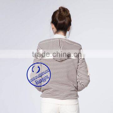 Custom Women's Yarn Dyed Zipper-up Hoodies Sweatshirts Manufactures in China