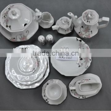 Egypt octagonal round shape 121pcs dinner set with silver decal