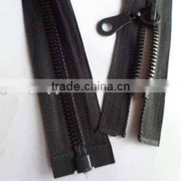 5# plastic resin zipper fastener open end zipper with auto-lock pipa zipper slider coate zipper