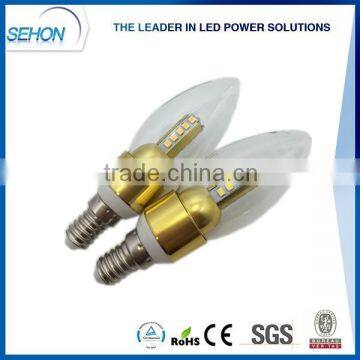 2016 hot selling 3000k 4500k 6000k IC driver SMD LED candle light 3W 5W E14 AC85-265v