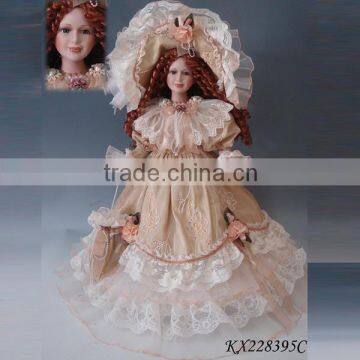 High Quality Lovely Porcelain Doll christmas umbrella porcelain dolls