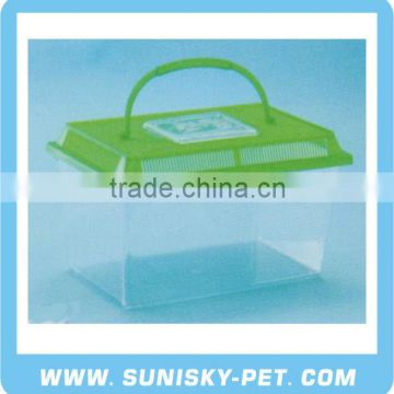 Square Shape Transparent Plastic Pet Carrier