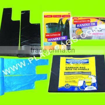 HDPE t-shirt garbage bags on roll