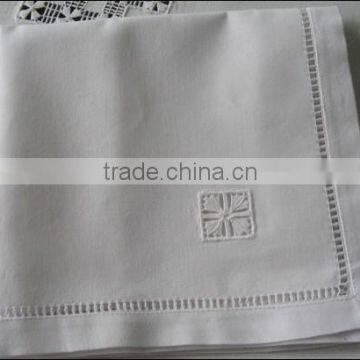 Hand Hemstitch White Linen Table Cloth No.7 photo-4