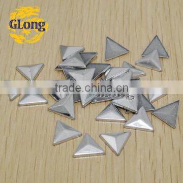 13mm Hot Fix Nailhead Triangle Silver Aluminum DIY For Clothing Bag Shoe Accessories #GT108-13Z(001)