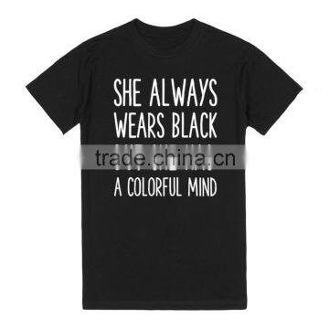 Screen Printing Round Neck Black Full Print t Shirt Printed T-shirt Printing Softextile