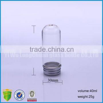 High Quality Round Top Glass Bottles Ornament With Aluminum Caps For Easter Decoration