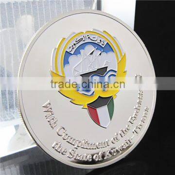 Custom Challenge Coin / Kuwait Rare Coin / Nickel Plated Silver Coin