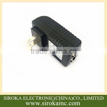 US plug Wall Mount Power Over Ethernet 24V POE Power Adapter CE ROHS Approved