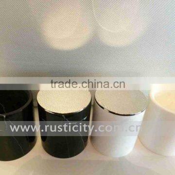21oz Matte White Glass Jars for Candle Making and White Marble Lid Candle Holder photo-4