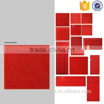 15x15 red square wall tiles, interior kitchen tile, glazed bathroom indoor tile